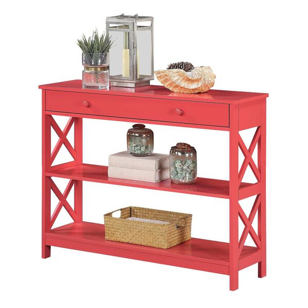 Oxford One Drawer Console Table in Coral, image 5