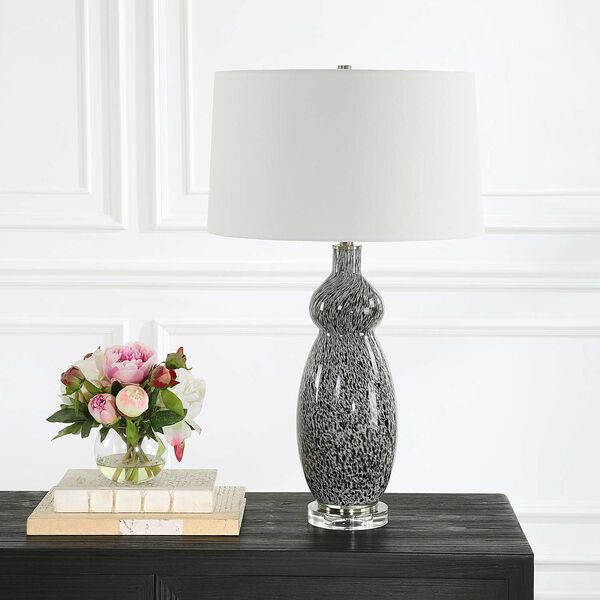 Velino Gray One-Light Curvy Glass Table Lamp, image 3