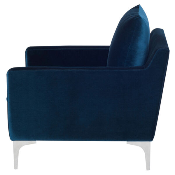 Anders Midnight Blue and Silver Occasional Chair, image 3