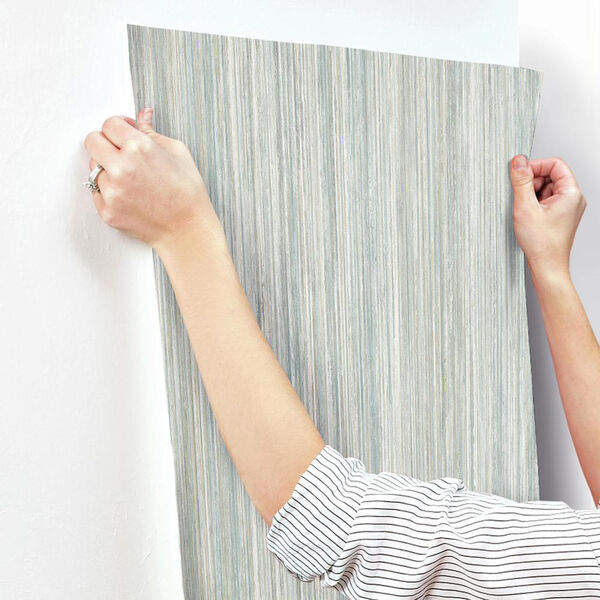 Modern Art Blue Painted Stripe Wallpaper - SAMPLE SWATCH ONLY, image 3