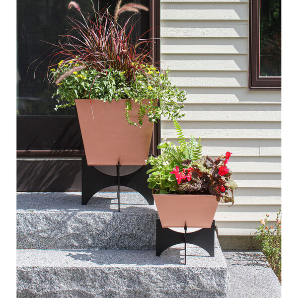 Zaha I Copper Plated Planter with Flower Box, image 12