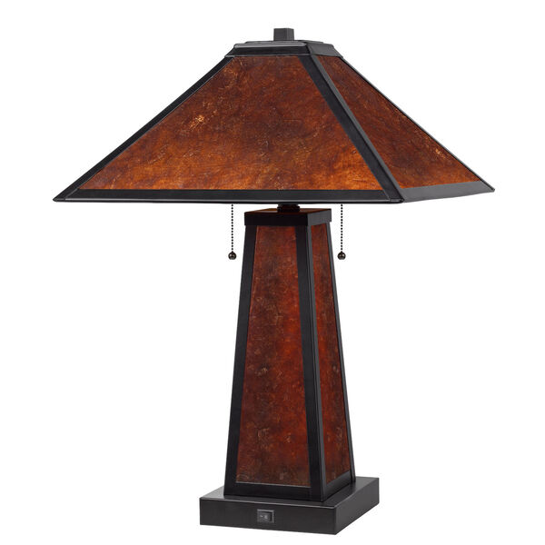 Nogales Red and Black Two-Light Mica Table Lamp, image 5