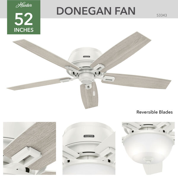Donegan Fresh White 52-Inch Two-Light LED Ceiling Fan, image 4