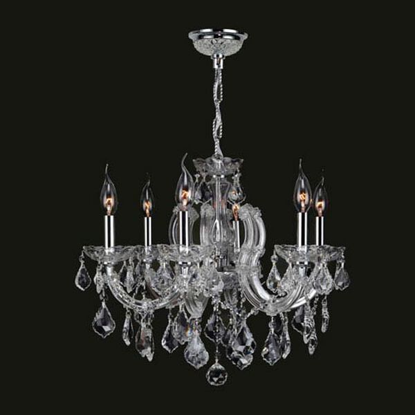 Catherine Six-Light Chrome Finish with Clear-Crystals Chandelier, image 1