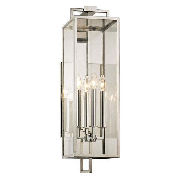 Beckham Polishes Stainless Four-Light Outdoor Wall Sconce with Dark Bronze, image 1