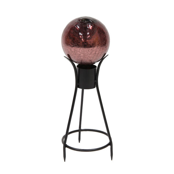 Purple Crackle Glass Gazing Globe with Stand, image 1