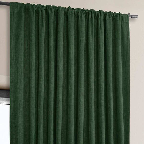 Key Green Faux Linen Extra Wide Room Darkening Single Panel Curtain, image 4