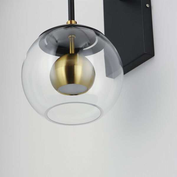 Nucleus Black and Natural Aged Brass LED Wall Sconce, image 2