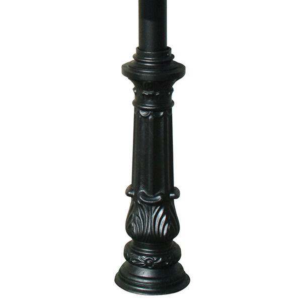 Lewiston Black Post Only with Support Bracket, Decorative Ornate Base and Pineapple Finial, image 2