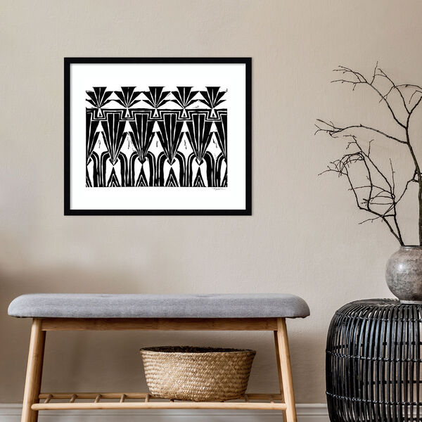Statement Goods Black Repeating Art Deco Pattern 25 x 21 Inch Wall Art, image 4