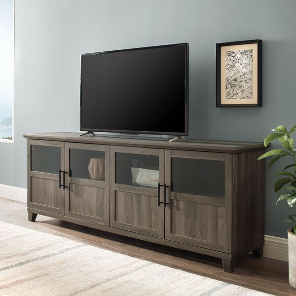 Goodwin Slate Gray TV Console with Four Panel Door, image 3