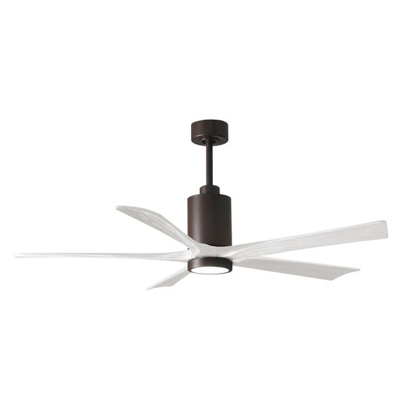 Patricia-5 Textured Bronze and Matte White 60-Inch Ceiling Fan with LED Light Kit, image 1