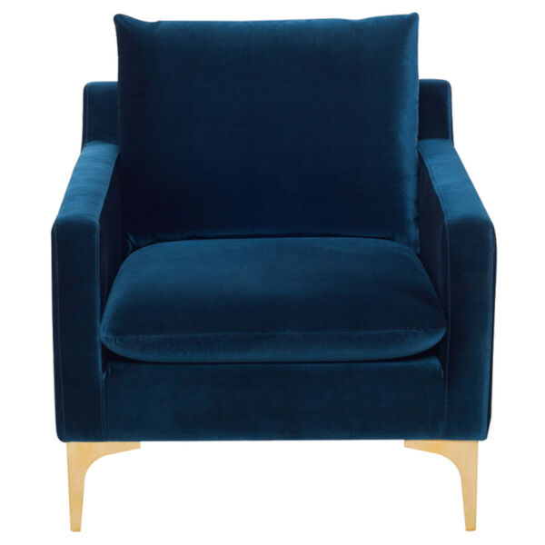 Anders Midnight Blue and Gold Occasional Chair, image 2