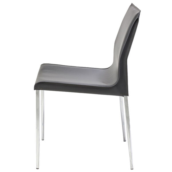 Colter Dark Gray and Silver Armless Dining Chair, image 3