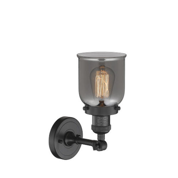 Small Bell Matte Black One-Light Adjustable Swivel Semi Flush Mount, image 4