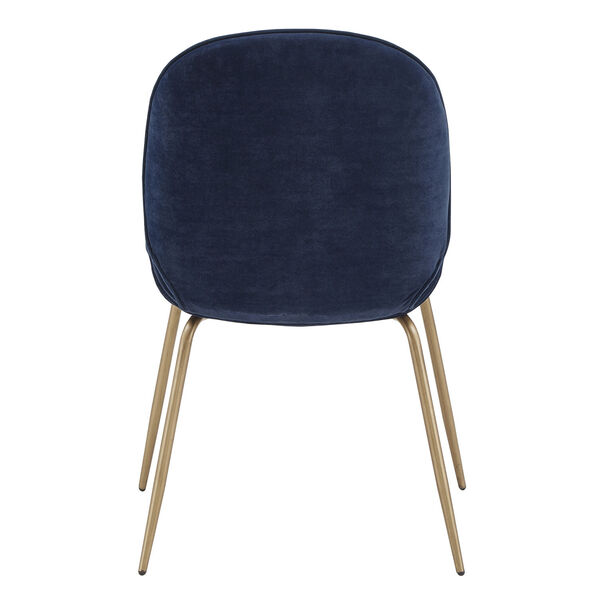 Cheryl Gold and Blue Velvet Dining Chair, Set of Two, image 4