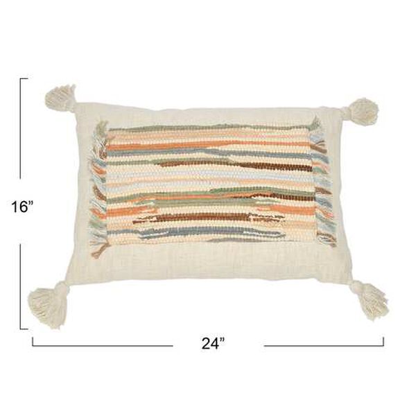 Multicolor Woven Cotton Slub Lumbar 24 x 16-Inch Pillow, image 5