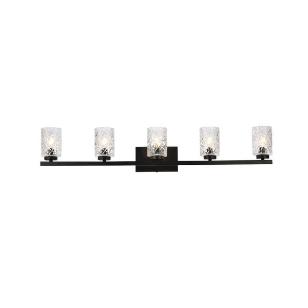 Cassie Black and Clear Shade Five-Light Bath Vanity, image 1