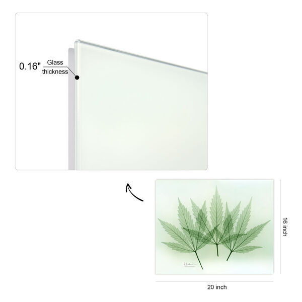 Green Flower Frameless Free Floating Tempered Glass Graphic Wall Art, image 4