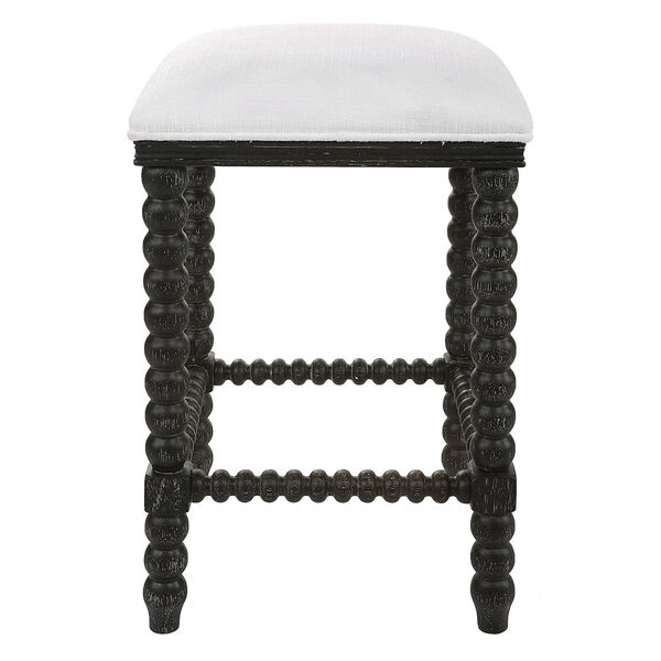 Pryce Black and Crisp White Backless Counter Stool, image 1