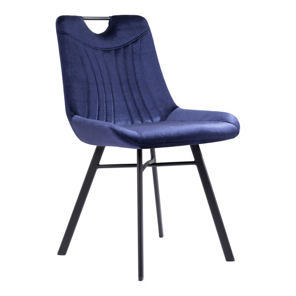 Tyler Blue and Matte Black Dining Chair, image 1