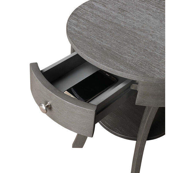 Classic Accents Dark Gray Wirebrush MDF End Table, image 5