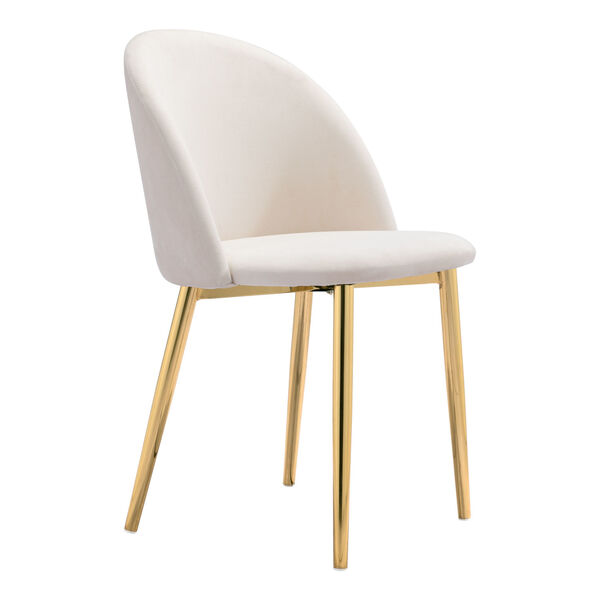 Cozy Off White and Gold Dining Chair, Set of Two, image 1