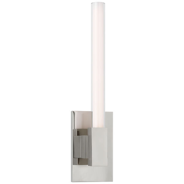 Mafra Small Sconce in Polished Nickel with White Glass by Ian K. Fowler, image 1