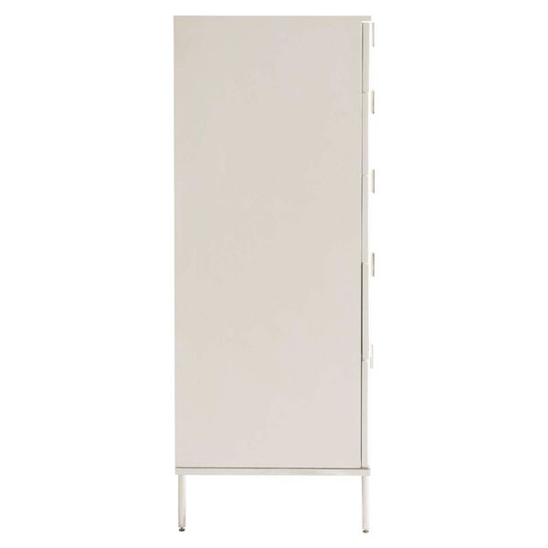 Modulum White and Stainless Steel Tall Drawer Chest, image 3