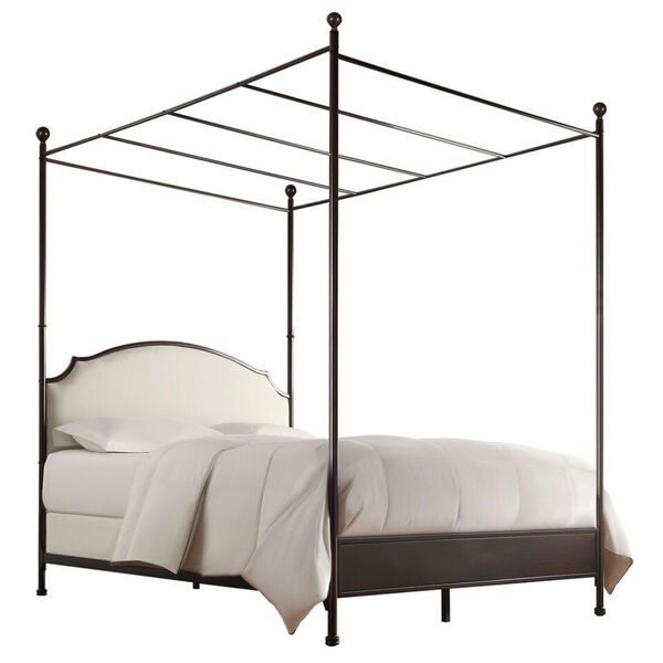 Ophelia Bronzed Brown Queen Canopy Complete Bed, image 1