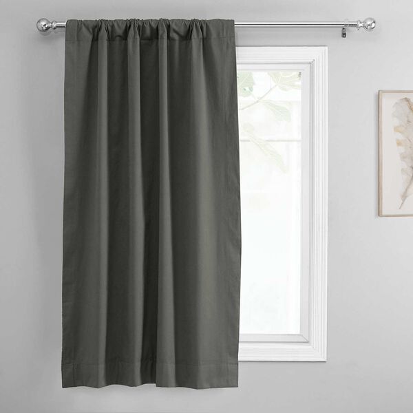Millstone Gray Solid Cotton Tie-Up Window Shade Single Panel, image 5