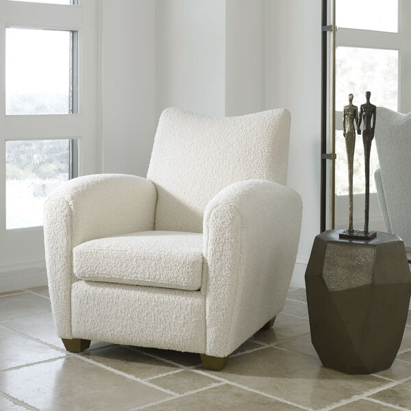 Teddy White Shearling Accent Chair, image 3