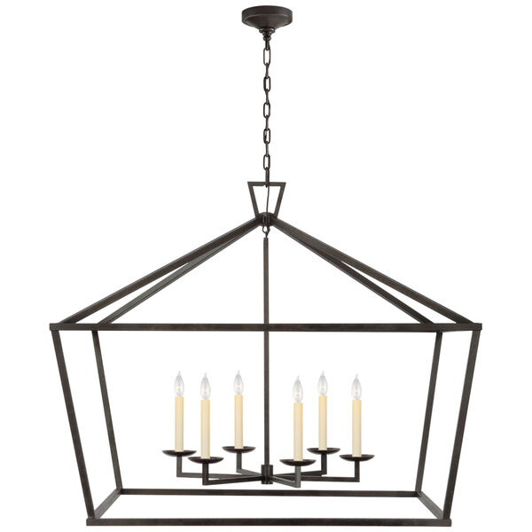 Darlana Double Extra Large Wide Lantern in Aged Iron by Chapman  and  Myers, image 1