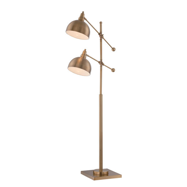 Cupola Brushed Brass Two-Light Floor Lamp, image 2