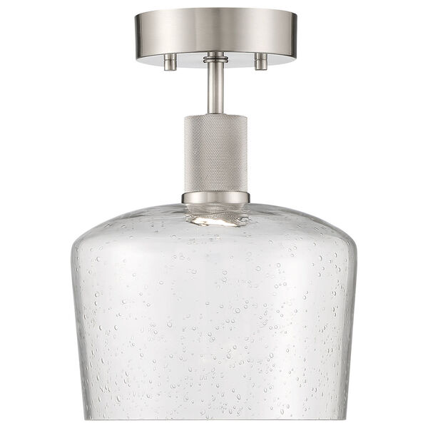 Port Nine Silver Intergrated LED Semi-Flush with Clear Glass, image 2