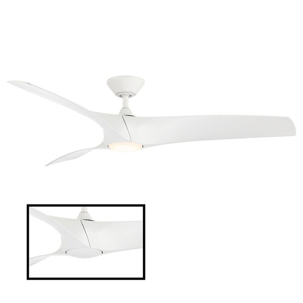 Zephyr Matte White 62-Inch ADA LED Ceiling Fan, 2700K, image 3