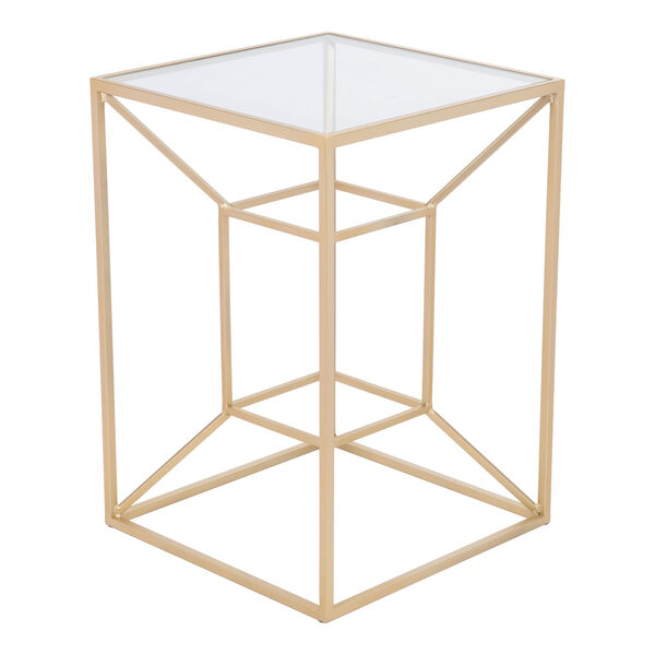 Canyon Clear and Gold Side Table, image 4