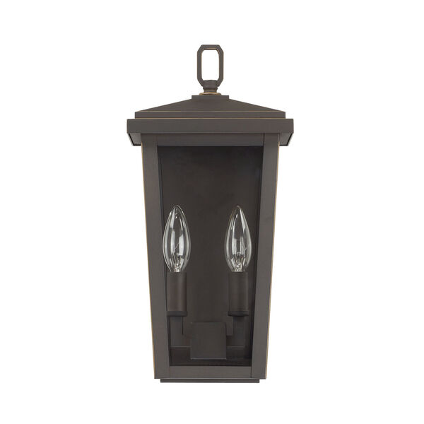 Donnelly Oil Rubbed Bronze Seven-Inch Two Light Outdoor Wall Lantern, image 1