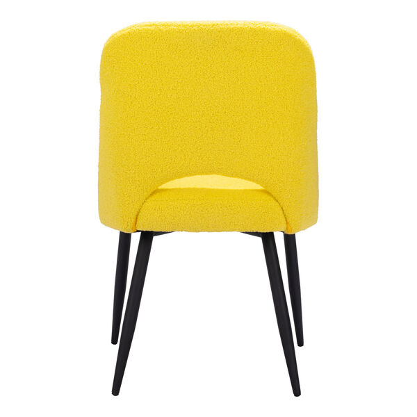 Teddy Yellow and Matte Black Dining Chair, image 4