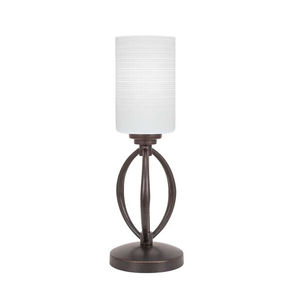 Marquise Dark Granite One-Light Table Lamp with White Cylinder Matrix Glass, image 1