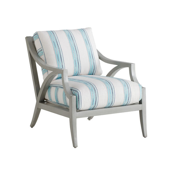Silver Sands Soft Gray and Blue Lounge Chair, image 1