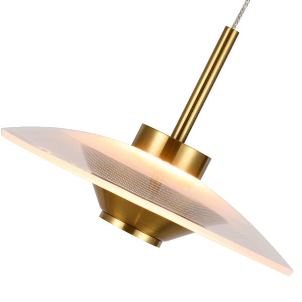 Ferrara Antique Brass Adjustable Integrated LED Pendant, image 4
