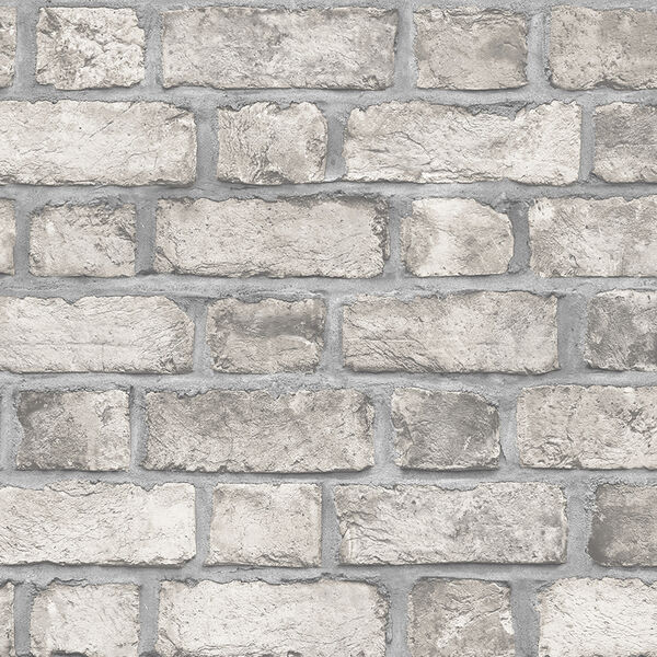 Farmhouse Brick Taupe Wallpaper - SAMPLE SWATCH ONLY, image 1