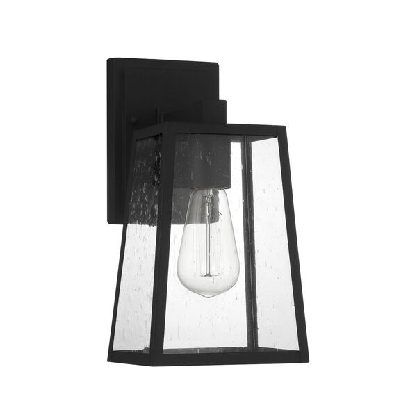 Dunn Textured Matte Black 12-Inch One-Light Outdoor Wall Sconce, image 1
