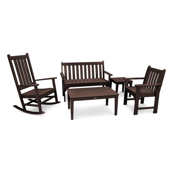 Vineyard Mahogany Bench and Rocking Chair Set, 5-Piece, image 1