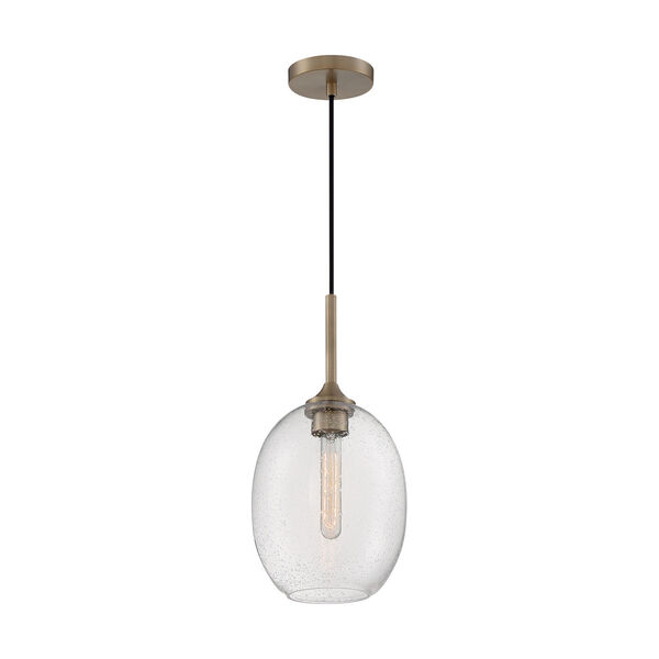 Aria Burnished Brass 17-Inch One-Light Pendant with Clear Seeded Glass, image 4