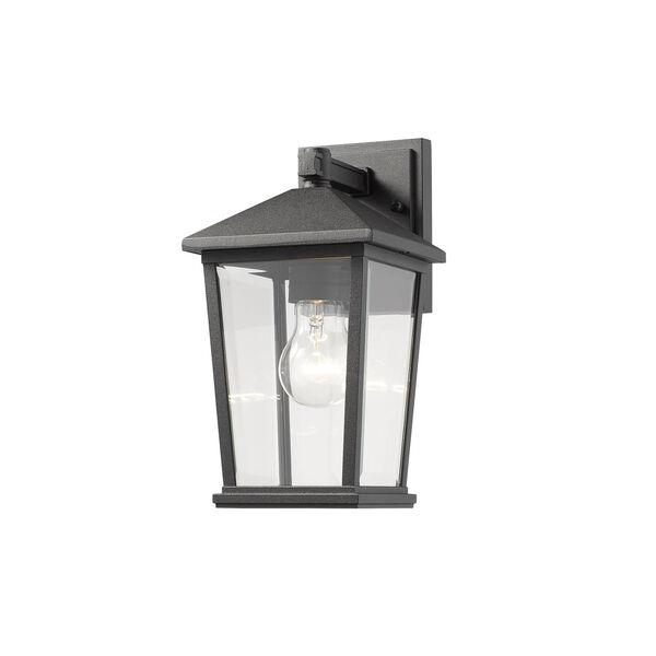 Beacon Black One-Light Outdoor Wall Sconce With Transparent Beveled Glass, image 1
