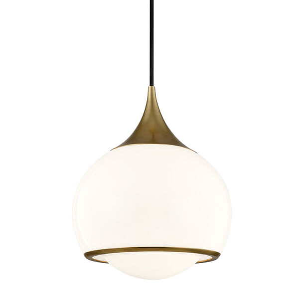 Reese Aged Brass 10-Inch One-Light Pendant, image 1