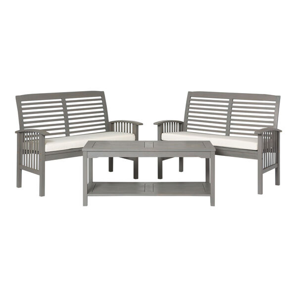 Gray Wash 24-Inch Three-Piece Classic Outdoor Chat Set, image 2