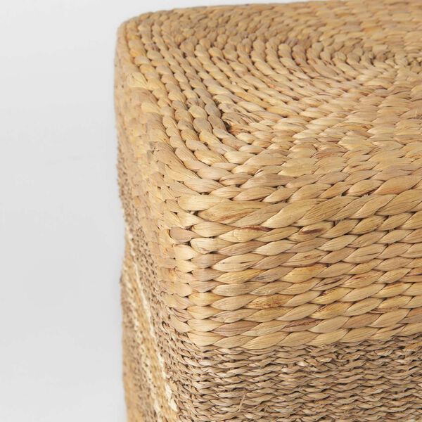 Maya Light Brown with Stripes Seagrass Square Pouf, image 5